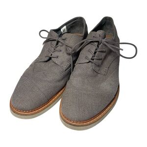 TOMS Men’s Aviator Brogue Wingtip Oxfords Size 10.5 US Grey